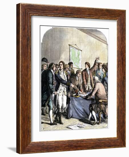 Delegates Signing the Declaration of American Independence, July 4, 1776-null-Framed Giclee Print