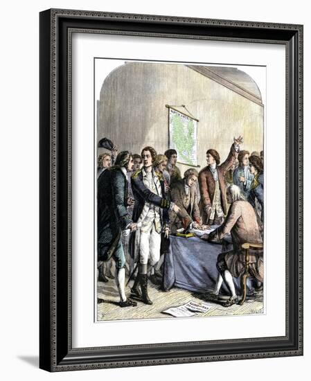 Delegates Signing the Declaration of American Independence, July 4, 1776-null-Framed Giclee Print