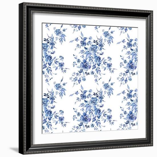 Delft Delight Pattern I-Kristy Rice-Framed Art Print