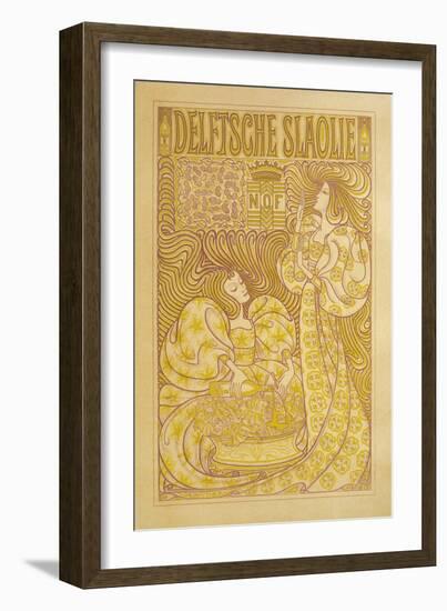 Delftsche Slaolie Poster, Two Women-null-Framed Art Print