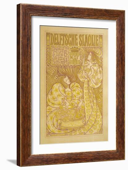 Delftsche Slaolie Poster, Two Women-null-Framed Art Print