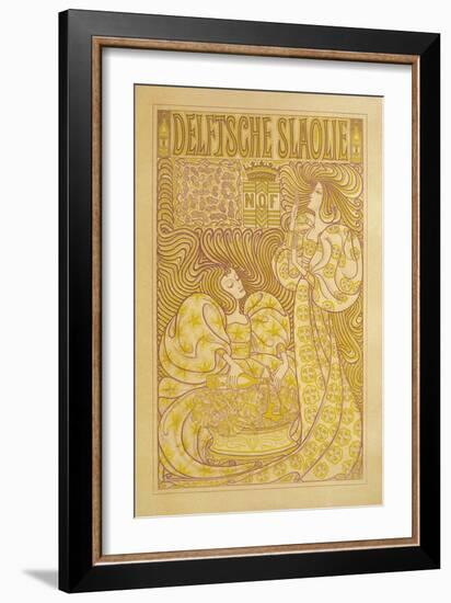 Delftsche Slaolie Poster, Two Women-null-Framed Art Print