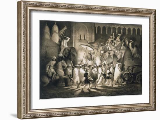 Delhi: Cortege and Retinue of the Great Moghul, from 'Voyages in India', 1859 (Litho)-A. Soltykoff-Framed Giclee Print