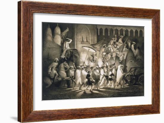 Delhi: Cortege and Retinue of the Great Moghul, from 'Voyages in India', 1859 (Litho)-A. Soltykoff-Framed Giclee Print