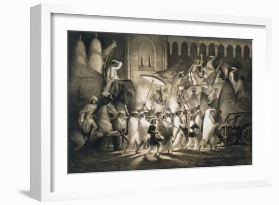 Delhi: Cortege and Retinue of the Great Moghul, from 'Voyages in India', 1859 (Litho)-A. Soltykoff-Framed Giclee Print