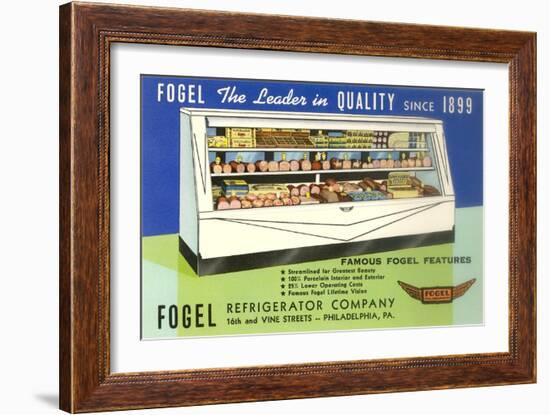 Deli Display Case Advertisement-null-Framed Art Print