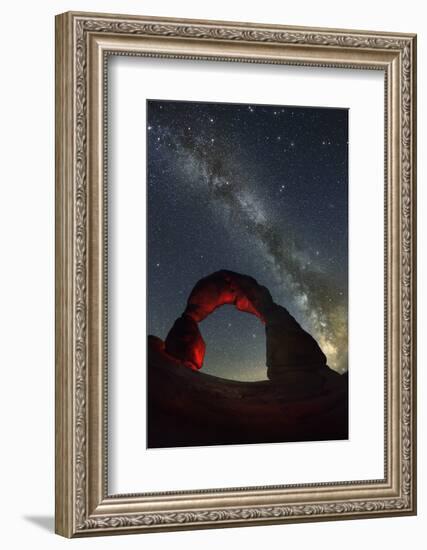 Delicate Arch and the Milky Way.-Jon Hicks-Framed Photographic Print