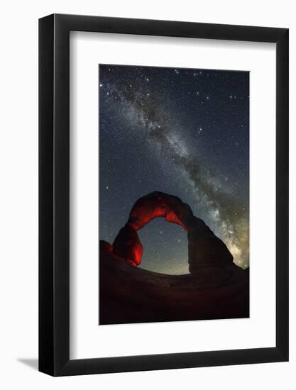 Delicate Arch and the Milky Way.-Jon Hicks-Framed Photographic Print