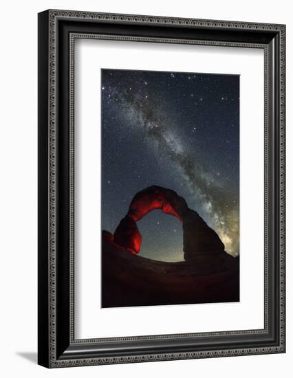 Delicate Arch and the Milky Way.-Jon Hicks-Framed Photographic Print