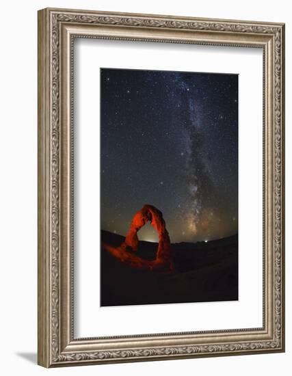 Delicate Arch and the Milky Way.-Jon Hicks-Framed Photographic Print