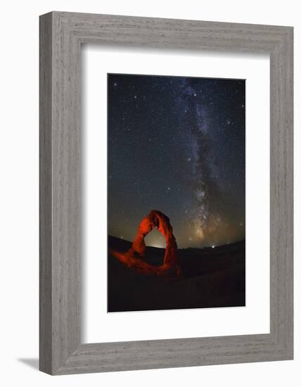 Delicate Arch and the Milky Way.-Jon Hicks-Framed Photographic Print