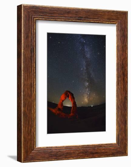 Delicate Arch and the Milky Way.-Jon Hicks-Framed Photographic Print