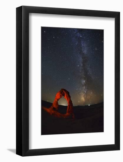 Delicate Arch and the Milky Way.-Jon Hicks-Framed Photographic Print