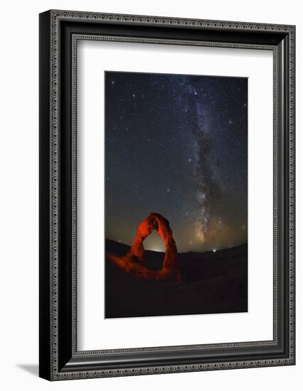 Delicate Arch and the Milky Way.-Jon Hicks-Framed Photographic Print