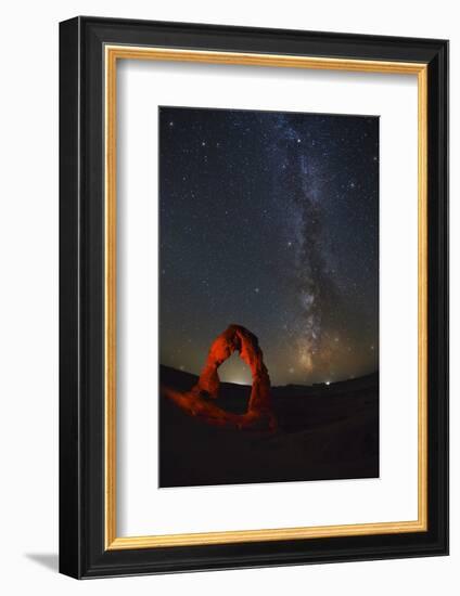 Delicate Arch and the Milky Way.-Jon Hicks-Framed Photographic Print