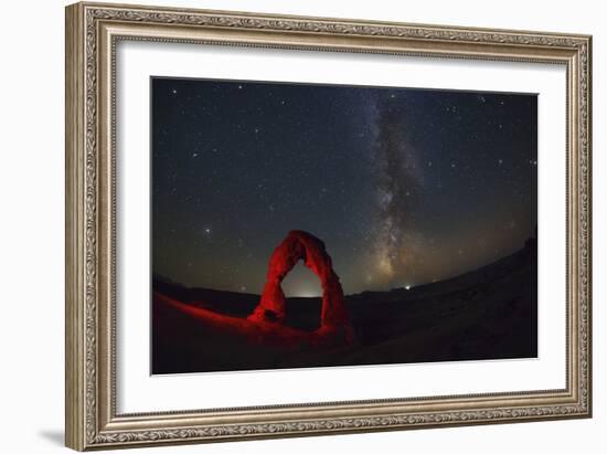 Delicate Arch and the Milky Way.-Jon Hicks-Framed Photographic Print