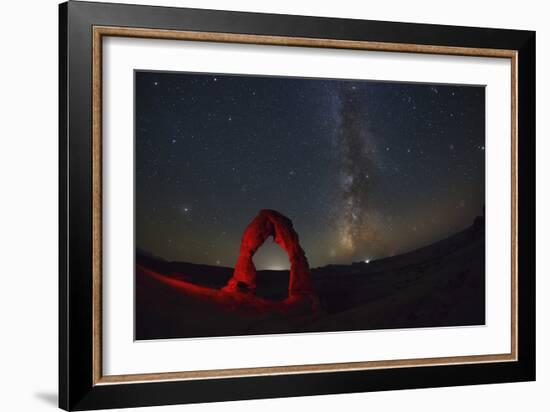 Delicate Arch and the Milky Way.-Jon Hicks-Framed Photographic Print