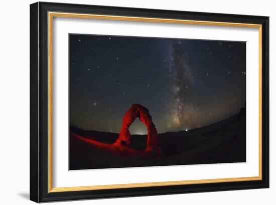 Delicate Arch and the Milky Way.-Jon Hicks-Framed Photographic Print