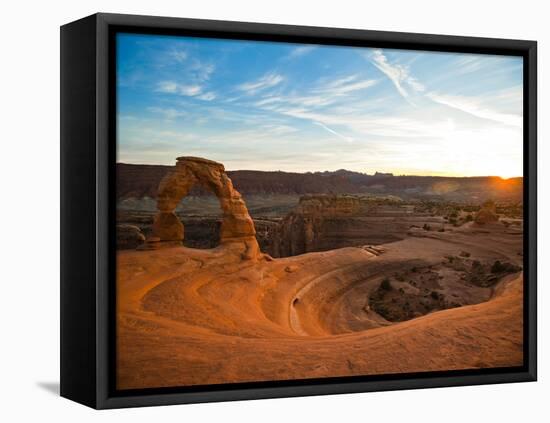 Delicate Arch in Arches National Park at Sunset.-Ben Herndon-Framed Premier Image Canvas