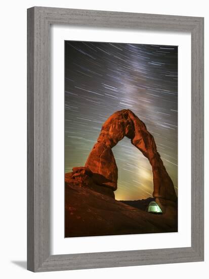 Delicate Arch Star Trails-Darren White Photography-Framed Photographic Print