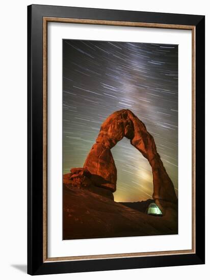 Delicate Arch Star Trails-Darren White Photography-Framed Photographic Print