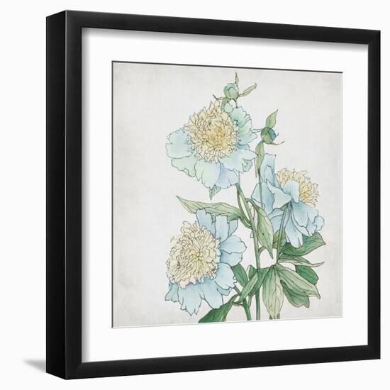 Delicate Botanical Blue I-Alex Black-Framed Art Print