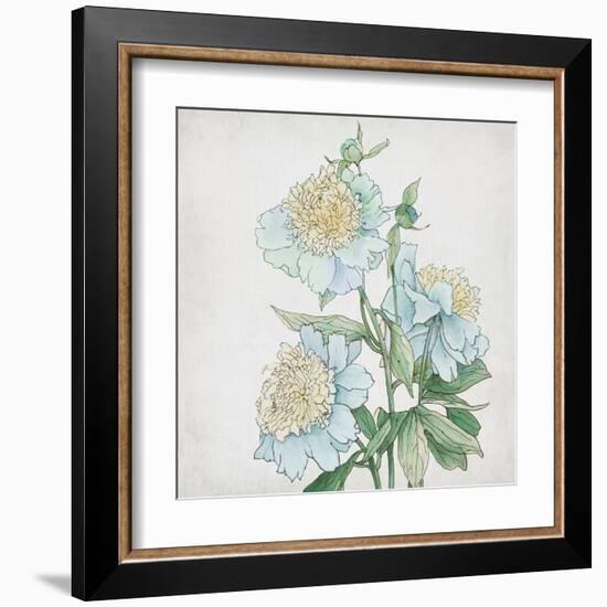 Delicate Botanical Blue I-Alex Black-Framed Art Print