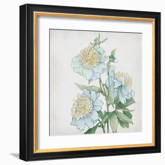 Delicate Botanical Blue I-Alex Black-Framed Art Print