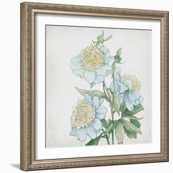 Delicate Botanical Blue I-Alex Black-Framed Art Print