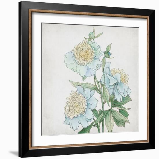 Delicate Botanical Blue I-Alex Black-Framed Art Print