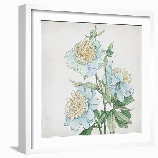 Delicate Botanical Blue I-Alex Black-Framed Art Print