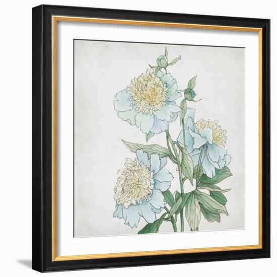 Delicate Botanical Blue I-Alex Black-Framed Art Print