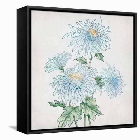 Delicate Botanical Blue II-Alex Black-Framed Stretched Canvas