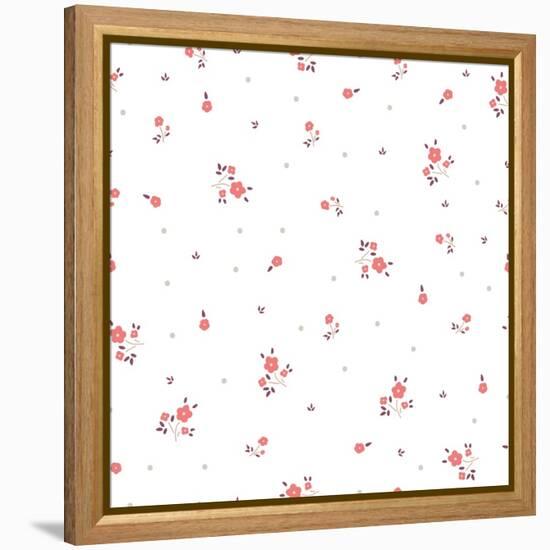 Delicate Floral Background. Pink, Small-Ptaha I-Framed Stretched Canvas