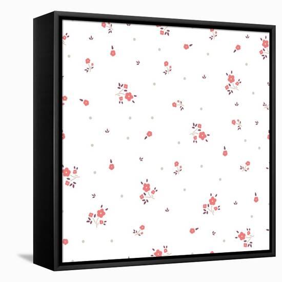 Delicate Floral Background. Pink, Small-Ptaha I-Framed Stretched Canvas