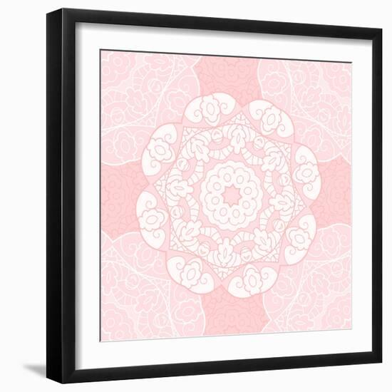 Delicate Lace Pattern-elein-Framed Premium Giclee Print