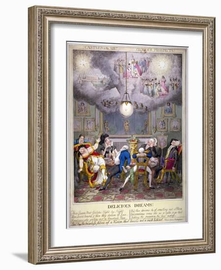 Delicious Dreams! Castles in the Air! Glorious Prospects!, 1821-Theodore Lane-Framed Giclee Print