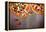 Delicious Italian Pizzas Served on Wooden Table-Jag_cz-Framed Premier Image Canvas