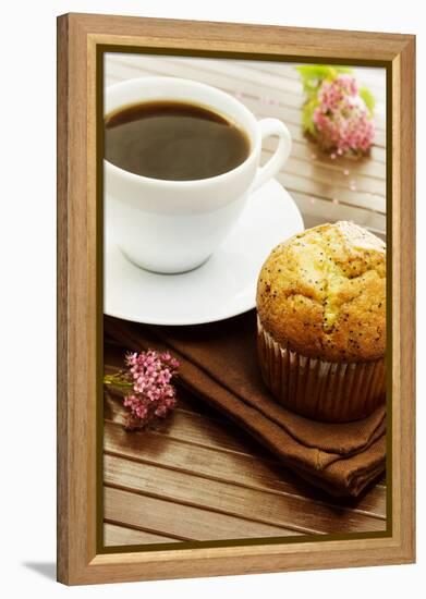 Delicious Poppy Seed Muffins with A Cup of Coffee-Melpomene-Framed Premier Image Canvas