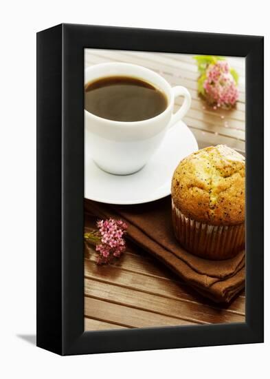 Delicious Poppy Seed Muffins with A Cup of Coffee-Melpomene-Framed Premier Image Canvas