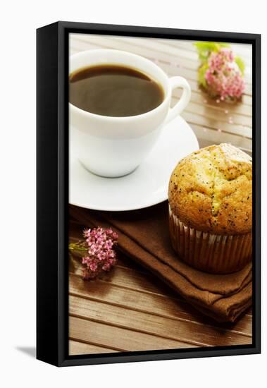 Delicious Poppy Seed Muffins with A Cup of Coffee-Melpomene-Framed Premier Image Canvas