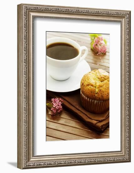 Delicious Poppy Seed Muffins with A Cup of Coffee-Melpomene-Framed Photographic Print