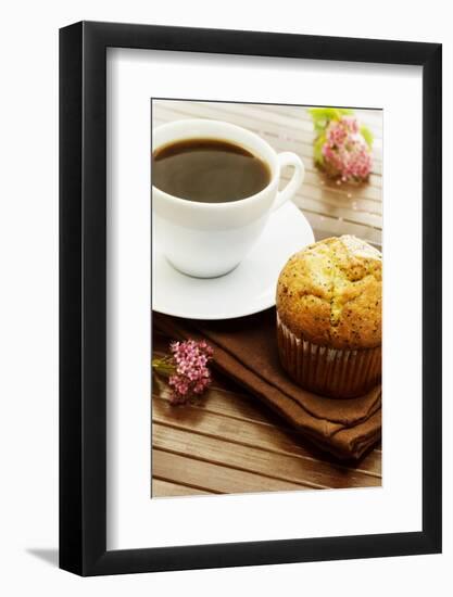 Delicious Poppy Seed Muffins with A Cup of Coffee-Melpomene-Framed Photographic Print