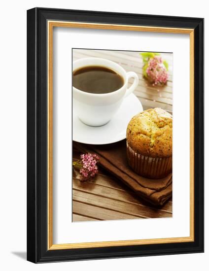 Delicious Poppy Seed Muffins with A Cup of Coffee-Melpomene-Framed Photographic Print