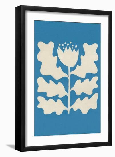 Delighted I Blue Vertical-Moira Hershey-Framed Art Print
