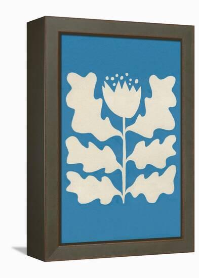 Delighted I Blue Vertical-Moira Hershey-Framed Stretched Canvas