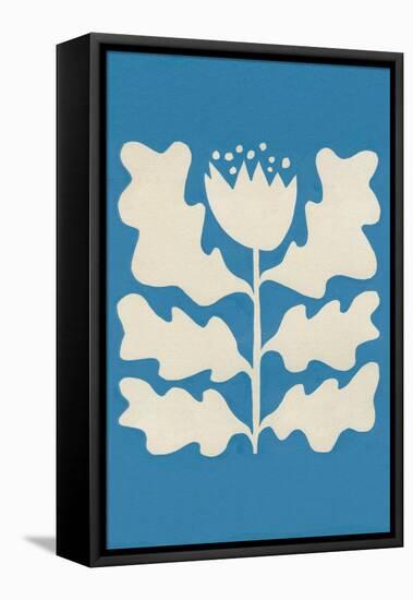 Delighted I Blue Vertical-Moira Hershey-Framed Stretched Canvas