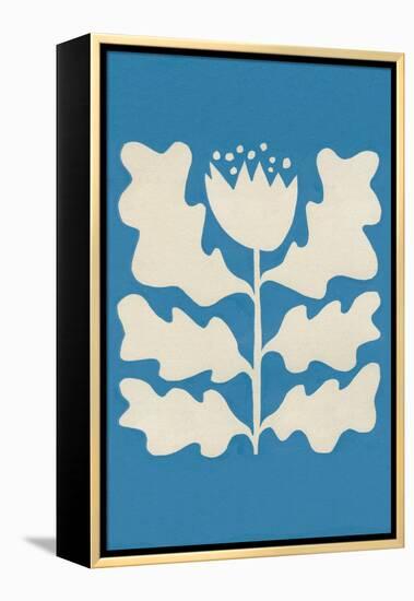 Delighted I Blue Vertical-Moira Hershey-Framed Stretched Canvas