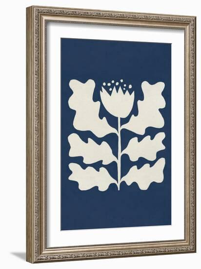 Delighted I Navy Vertical-Moira Hershey-Framed Art Print