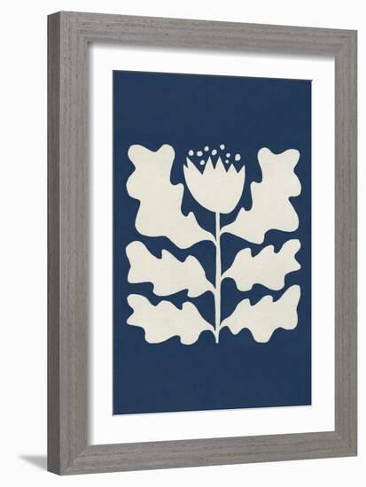 Delighted I Navy Vertical-Moira Hershey-Framed Art Print